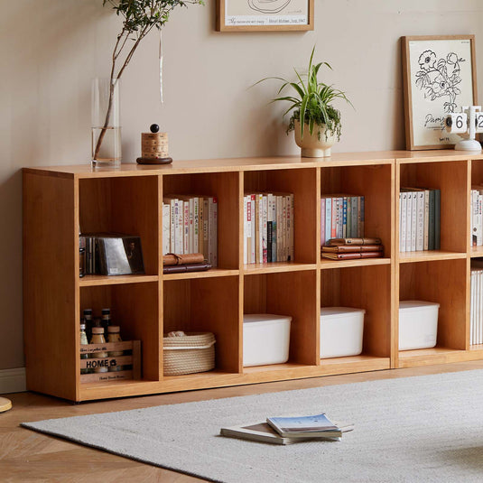 Fancyarn Wide Wood Bookcase - fancyarnfurniture