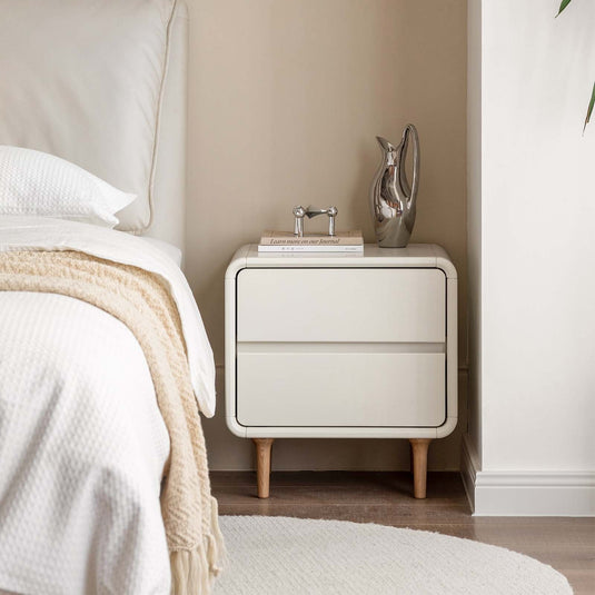 Fancyarn Bedroom Bedside Cabinet Cream - fancyarnfurniture