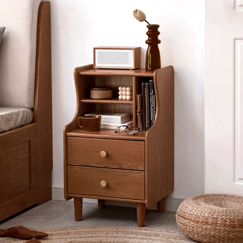 Load image into Gallery viewer, Fancyarn Bedroom Bedside Cabinet with Double Drawer - fancyarnfurniture

