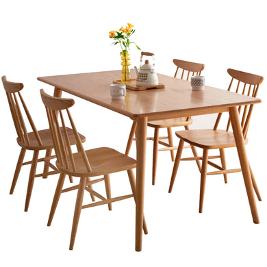Fancyarn Natural Oak Table with 4 Chairs Set Y8353 - fancyarnfurniture