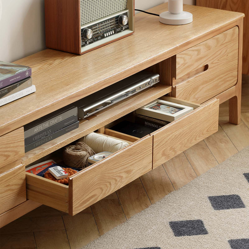 Load image into Gallery viewer, Fancyarn Oak Wood TV Stand with Double Drawer and Door Y9031B - fancyarnfurniture
