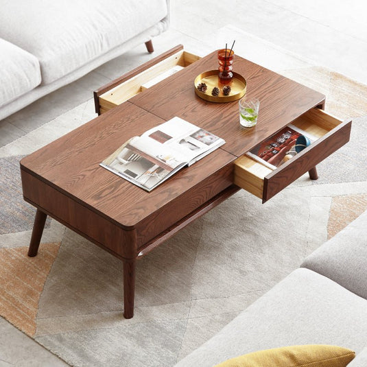 Fancyarn Solid Wood Liftable Coffee Table H83J05120 - fancyarnfurniture