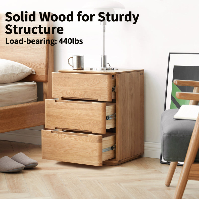 Load image into Gallery viewer, Fancyarn Solid Wood Nightstands Oak Storage Cabinet Y8613 - fancyarnfurniture
