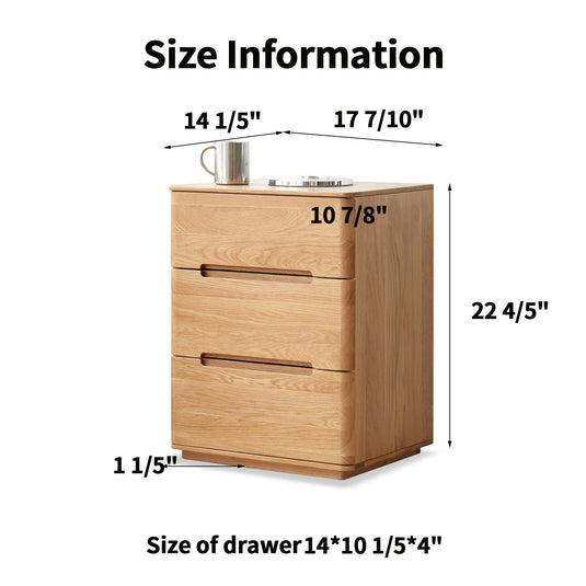Fancyarn Solid Wood Nightstands Oak Storage Cabinet Y8613 - fancyarnfurniture