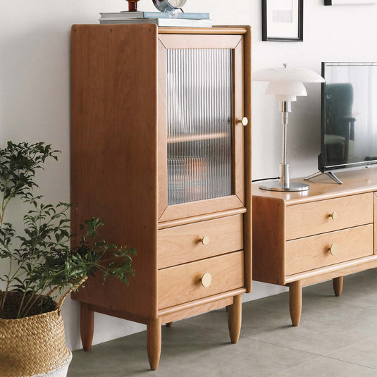 Fancyarn Solid Wood Side Cabinet Cherry Wood Storage Cabinet - fancyarnfurniture