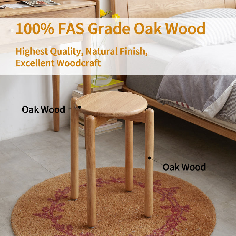 Load image into Gallery viewer, Fancyarn Solid Wood Stackable Stool Light Oak Color/Dark Walnut Color - fancyarnfurniture
