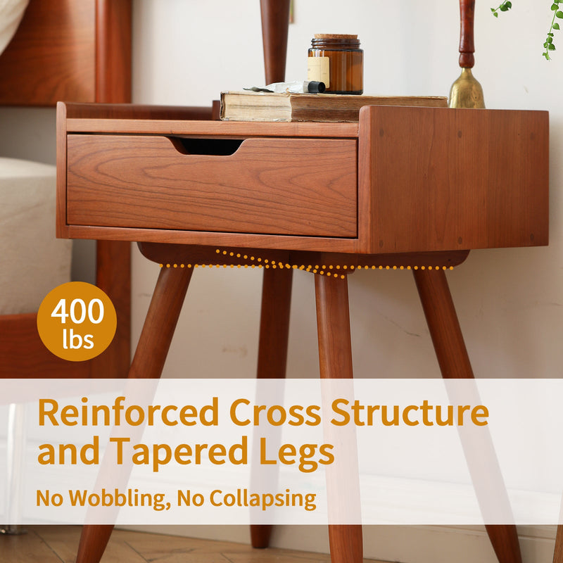 Load image into Gallery viewer, Fancyarn Wood Nightstand, 100% Cherry Wood Bedside Table - fancyarnfurniture
