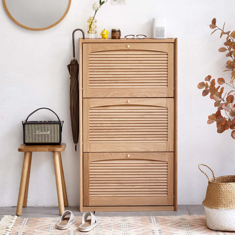 24 Pair Solid Wood Shoe Rack