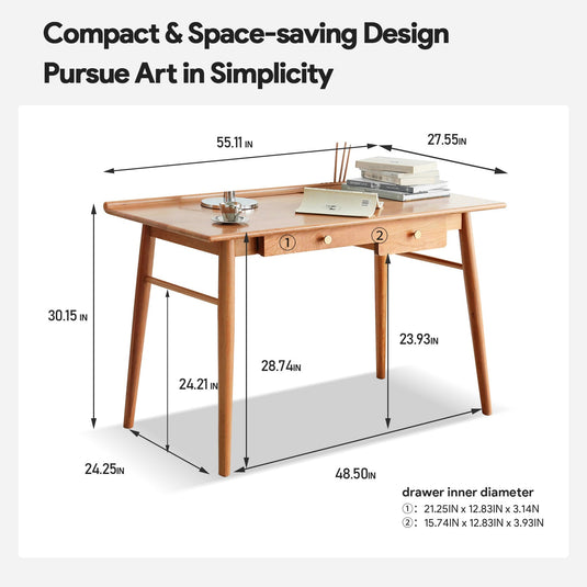 Home Office Corner Writing Desk w/Drawers + Cloud Accent Chair - fancyarnfurniture