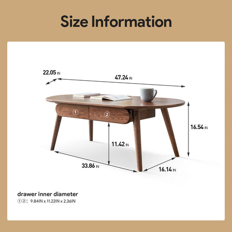 Modern Coffee Table with Drawers - fancyarnfurniture