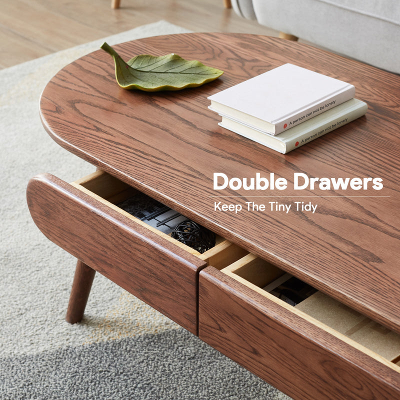 Load image into Gallery viewer, Modern Coffee Table with Drawers + Solid Oak Wood Bench Combination - fancyarnfurniture
