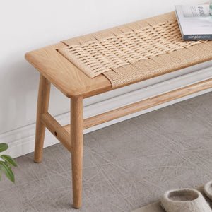 Load image into Gallery viewer, Natural Oak Wood Dining Bench Bed Bench - fancyarnfurniture
