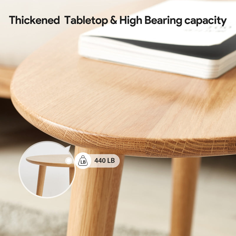 Load image into Gallery viewer, Nature Oak Round Coffee End Table + 360° Rotating Storage Shelf Combination - fancyarnfurniture

