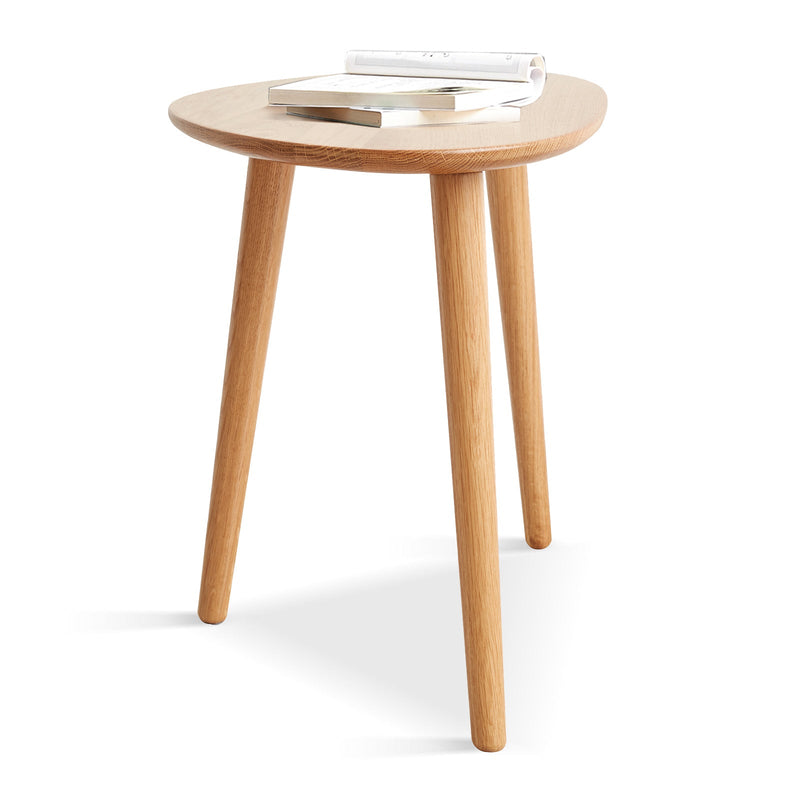 Load image into Gallery viewer, Pure Oak Round Coffee End Table Wood Brown - fancyarnfurniture
