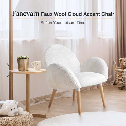 Solid Wood Computer Desk + Cloud Accent Chair Combination - fancyarnfurniture